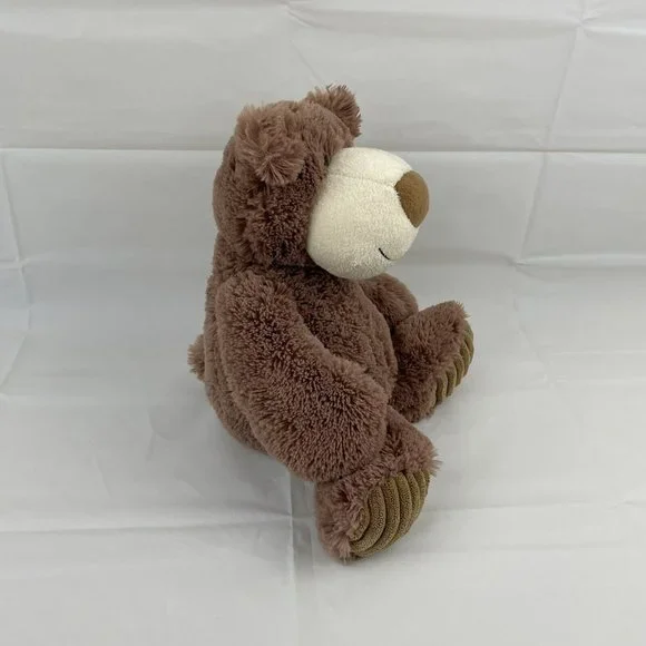 Aurora Brown Teddy Bear 10" Plush Stuffed Animal Sitting Big Nose - Picture 3 of 7